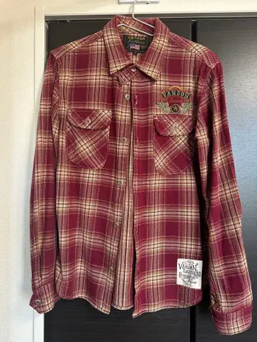 VANSON 버건디 플란넬 셔츠 M 사이즈
