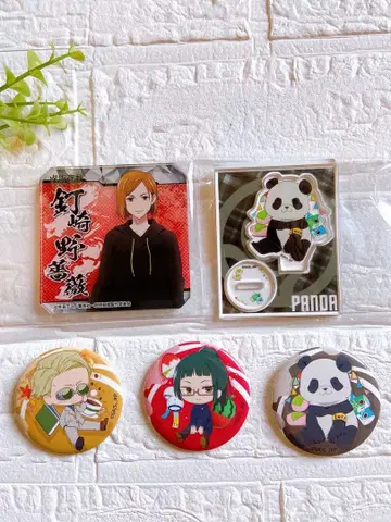 주술회전 트레이딩 아크릴 스탠드 아크릴 코스터 캔뱃지 5종 세트