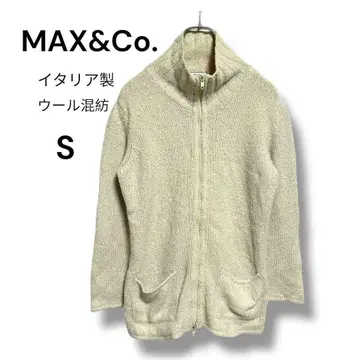 MAX&Co. 이탈리아제 하이넥 지퍼 니트 S 울 실크 고급 혼방