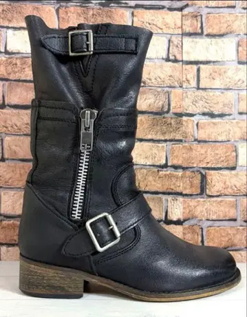 STEVE MADDEN 엔지니어 부츠 천연 가죽 사이드 지퍼 멕시코제