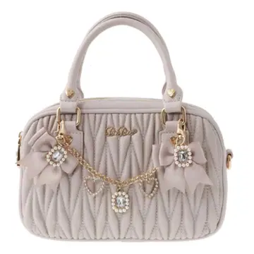 리즈리사 퀼팅 리본 참 미니백 백 핑크