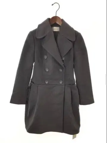 FRAY I.D 프레아이디 울 턱 코쿤 더블 코트 다크 그레이