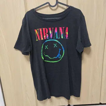 NIRVANA 컬러풀 로고 T셔츠 XL