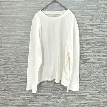 언그리드 긴팔 롱티 화이트 티셔츠 상의