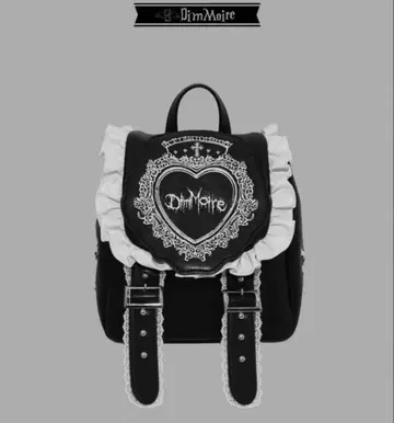 DimMoire HeartCore 프릴 미니 백팩 블랙x화이트