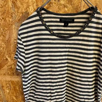 AE9398 바나나 리퍼블릭 반팔 티셔츠 차콜 보더