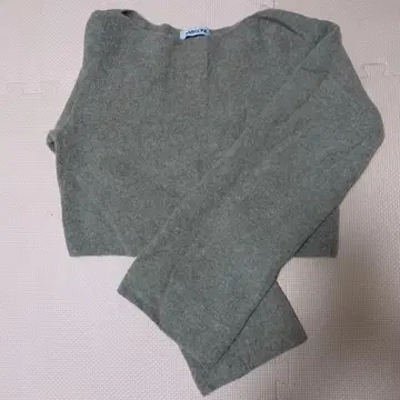 BABYLONE 그레이 긴팔 스웨터와 탱크탑 양모, 캐시미어