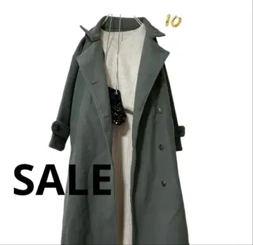 그린 롱 트렌치코트