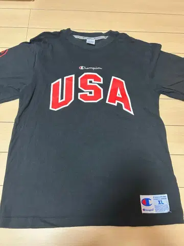 USA 프린트 XLARGE x Champion 콜라보 긴팔 T셔츠