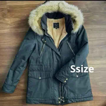 연말 세일 ZARA 속기모 모즈 코트 여성용 S 퍼 후드 포함