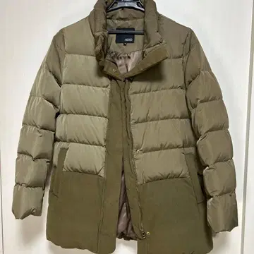 올리브 다운 자켓 프론트 버튼 포함