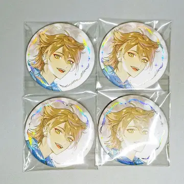 ART OF NIJISANJI 금박 캔뱃지 후시미 가쿠 4개 세트