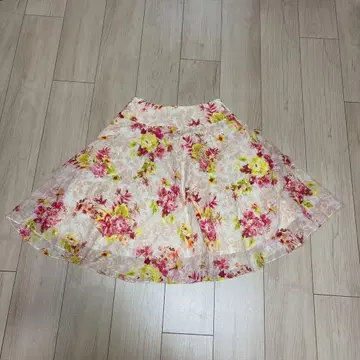 미사용 프랑코 페라로 꽃무늬 스커트 코튼 실크 혼방