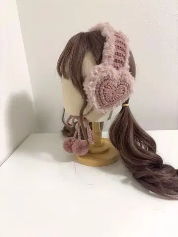 하트 귀도리 핸드메이드 귀도리 핑크