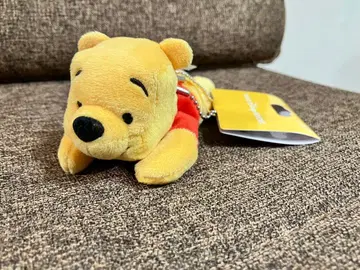 푸우 봉제 인형 스트랩 키체인 누워있는 푸우 키링