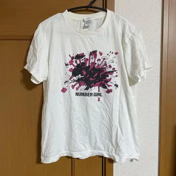 넘버걸 넘버걸 역분사 밴드 티셔츠 XL 화이트