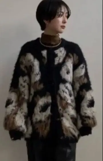 Ameri VERONICA 자카드 니트 가디건