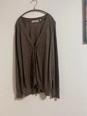 UNIQLO 아냐 메리노 오버사이즈 V넥 브라운 L 모 100%