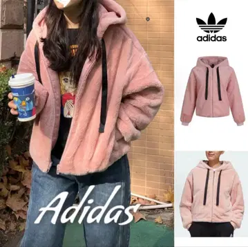 일본 미입고 Adidas 플리스 자켓 핑크 M 한국 인기
