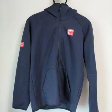 UNIQLO 네이비 풀 집업 후드티 유니클로 로고 한정판
