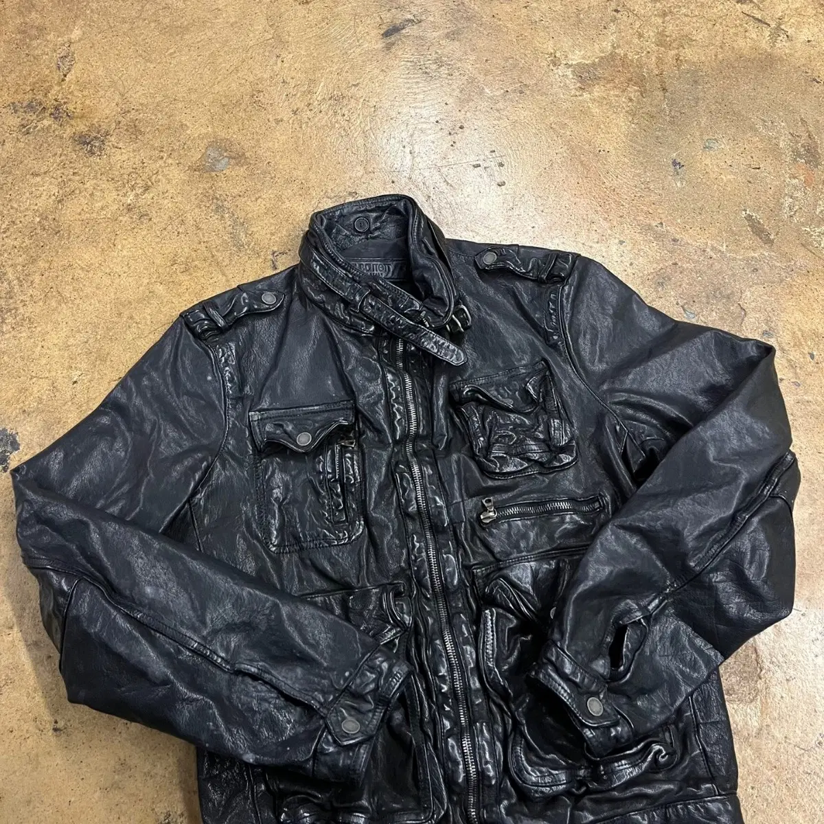 Genuine/XS] Neil Barrett Multi-Zipper Buffalo Leather Jacket 