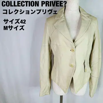 COLLECTION PRIVEE? 가죽 자켓 M 화이트 a202