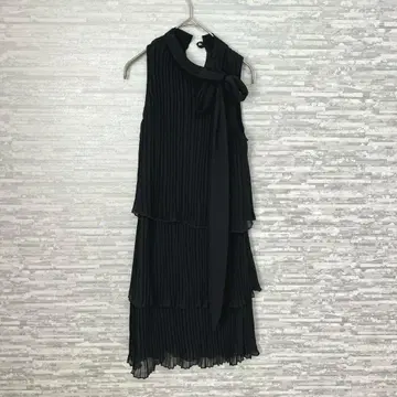 마인드바디서울 플리츠 블랙 원피스 리본 포함 튜닉 슬리브리스