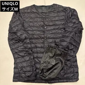 유니클로 울트라 라이트 다운 컴팩트 V넥 가디건 블랙 M UNIQLO