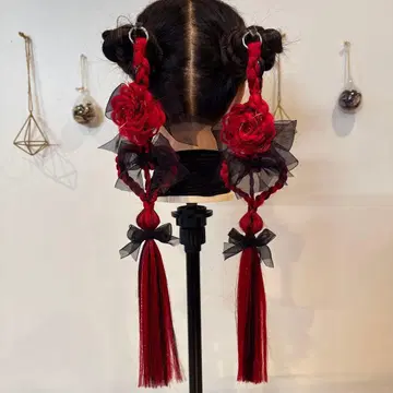 반지 익스텐션 45cm 플라워 하트 블레이즈 트윈 테일