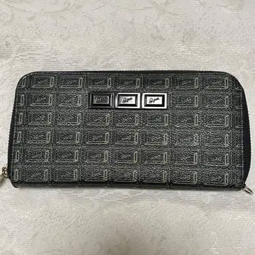 큐포트 블랙 초콜릿 라운드 지퍼 롱 지갑