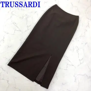 트루사르디 롱 스커트 브라운 폴리에스테르 40 C2762