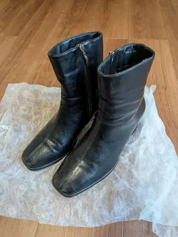 [SHIPS for women] 스퀘어 가죽 부츠 24cm