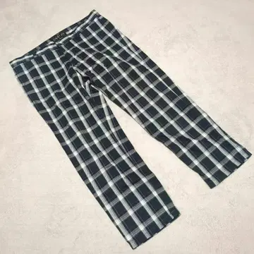 [INDIVI] (38) 일본제 크롭 팬츠 올 패턴 체크 무늬 치노 팬츠
