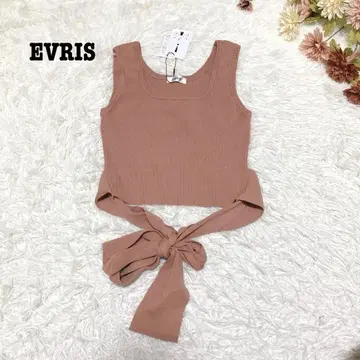 s.1163 [에브리리스] 탱크탑 백리본 리브 니트 택 포함 F