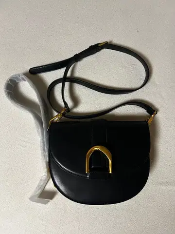 블랙 가죽 숄더백 핸드백