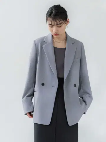 crewre 더블 브레스트 트윌 자켓