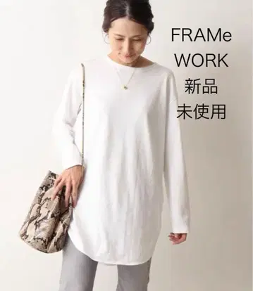 미사용 새상품 프레임워크 라운드 헴 롱T 롱 슬리브 상의