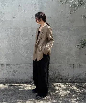 select MOCA by son 트위드 더블 자켓 브라운