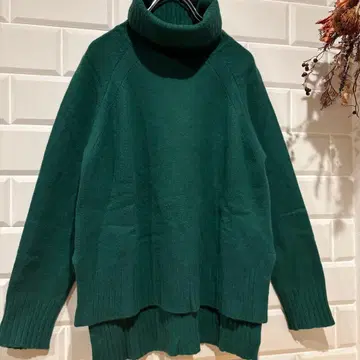 JOURNAL STANDARD 캐시미어 울 터틀넥 니트 짙은 녹색