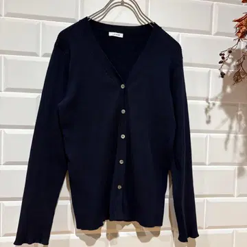 1 OF MINE 네이비 가디건 앞 버튼 신축성