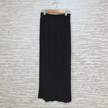 페스토도 플리츠 롱 스커트 블랙 밴딩 사양 M