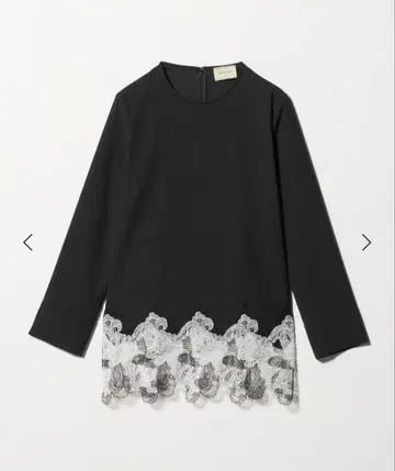 새상품 UNITED ARROWS 백새틴 레이스 콤비 블라우스 블랙