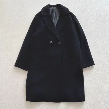 유니클로 라이트 울 블렌드 테일러드 코트 XL 블랙 롱 코트