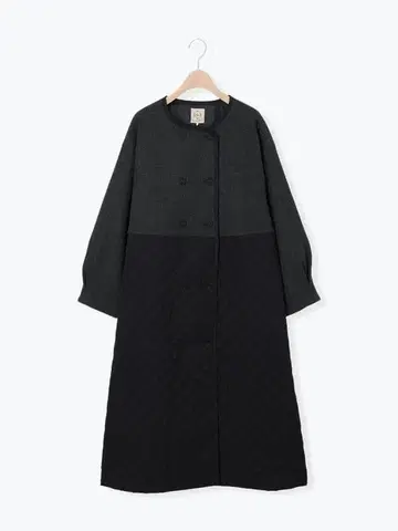 멜톤 절개 퀼팅 코트