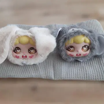 Animals Pendant Plush 페이스 마스코트 2개 세트