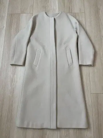 BABYLONE 노카라 롱 코트 베이지 여성용 미사용