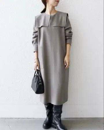 쉽스에니 울리쉬 플란넬 세일러 칼라 원피스