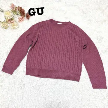 s.1895 [지유] 긴팔 니트 케이블 짜임 짙은 핑크 XL 사이즈