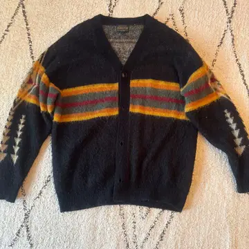 Pendleton 울 가디건 L 블랙/멀티 컬러
