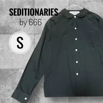 S 사이즈 666 피터팬 셔츠 세디셔너리 둥근 카라 블랙